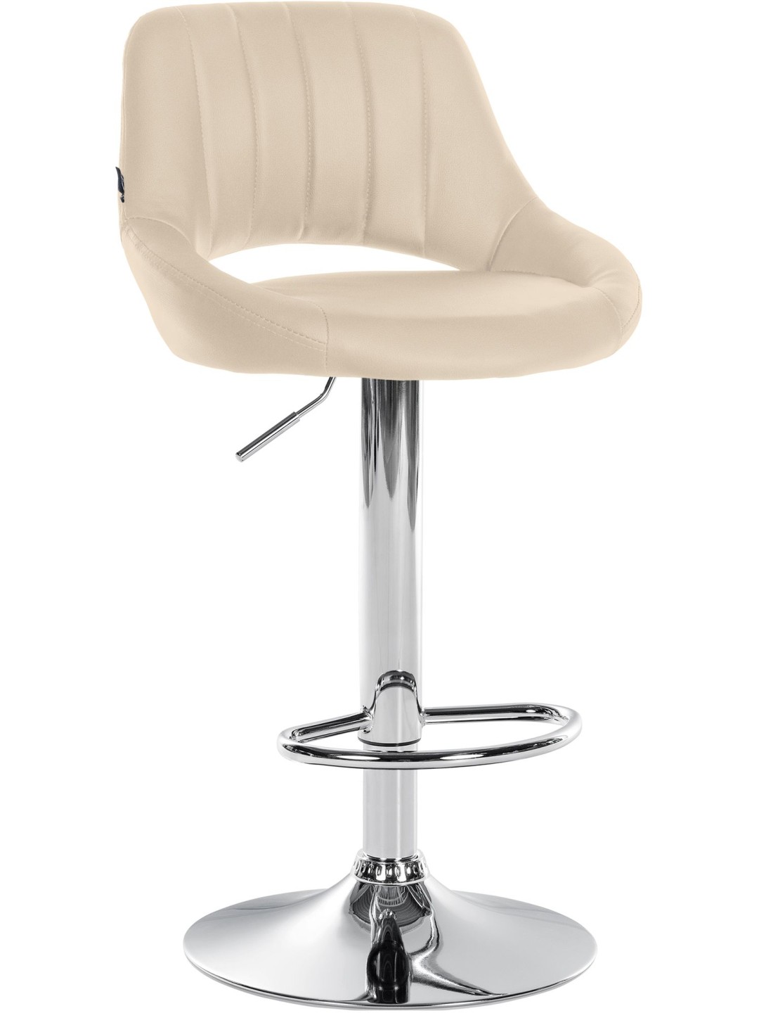 Barová stolička Milet umelá koža chróm, krémová