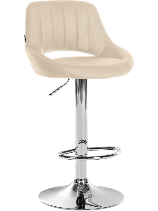 Barová stolička Milet umelá koža chróm, krémová