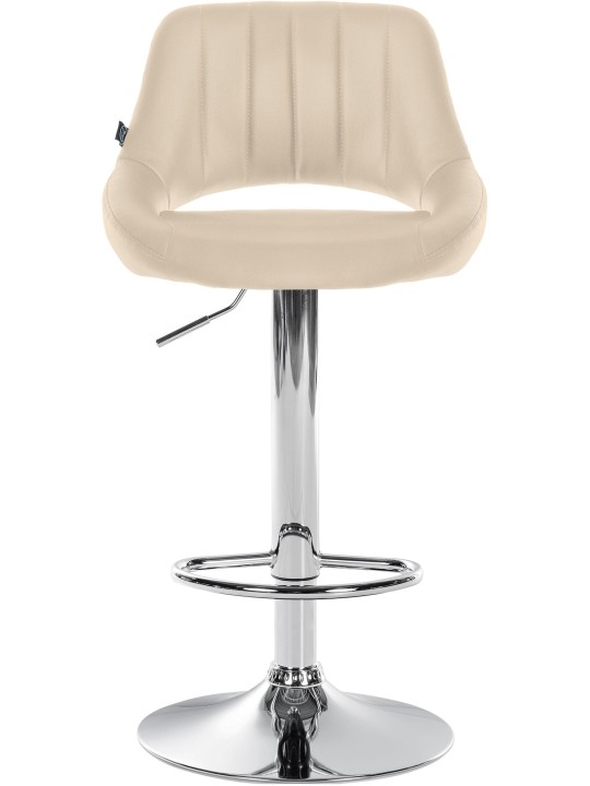 Barová stolička Milet umelá koža chróm, krémová