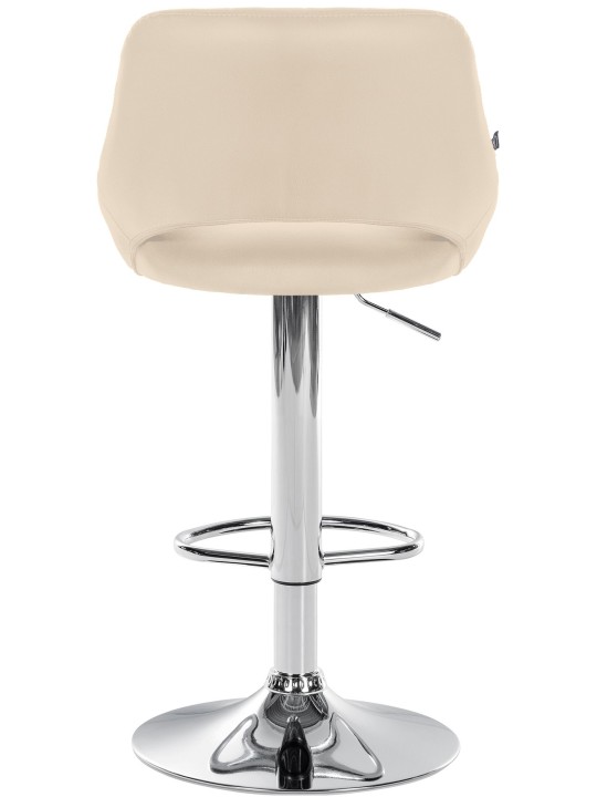 Barová stolička Milet umelá koža chróm, krémová