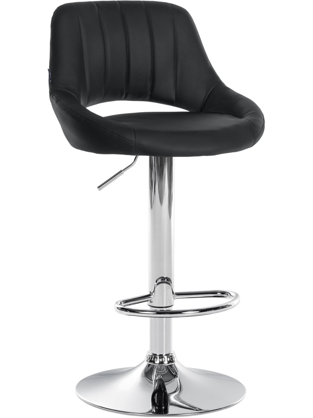 Barová stolička Milet umelá koža chróm, čierna