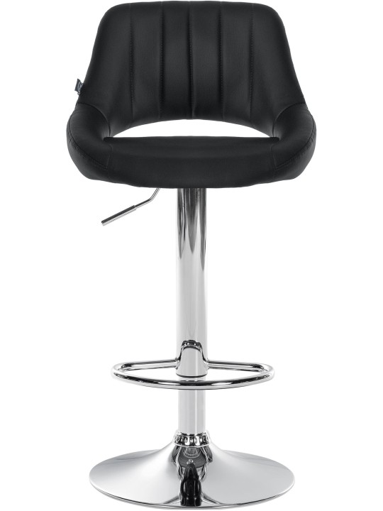 Barová stolička Milet umelá koža chróm, čierna