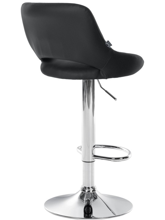 Barová stolička Milet umelá koža chróm, čierna