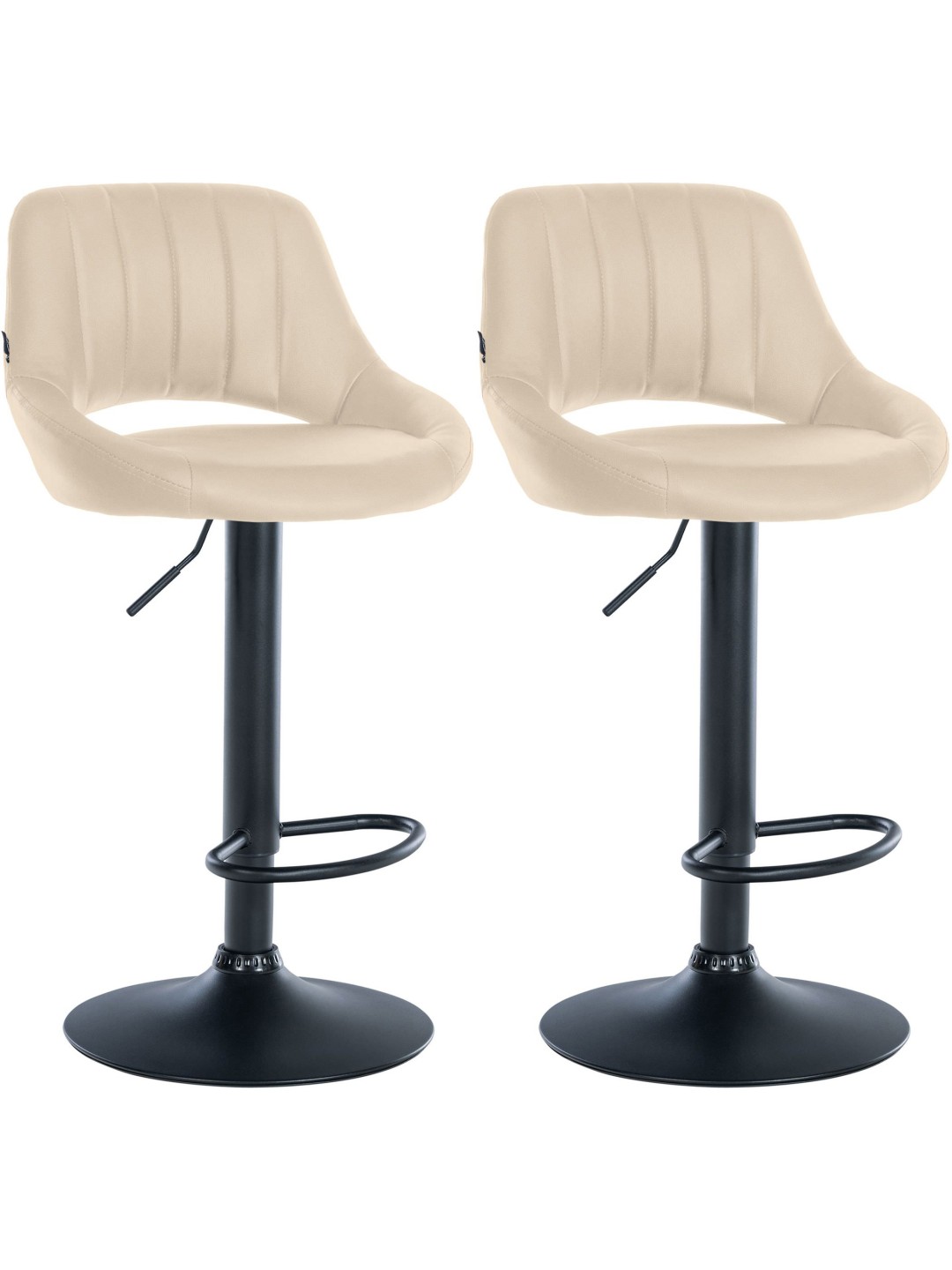 Sada 2 barových stoličiek Milet z umelej kože B, krémová