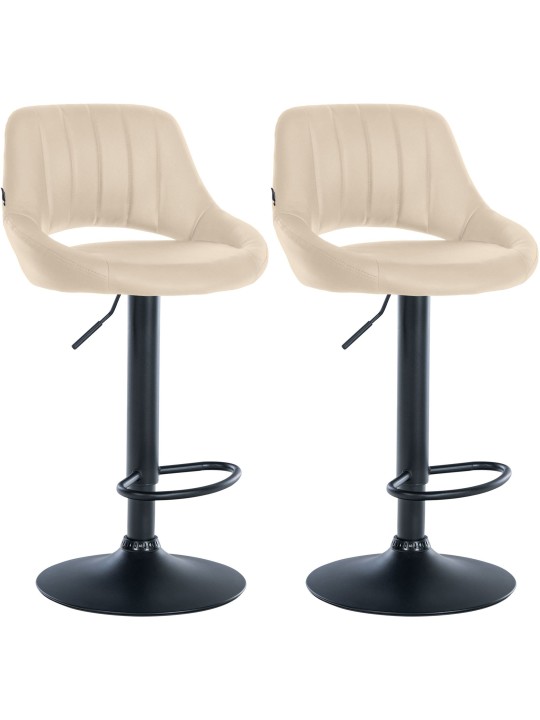 Sada 2 barových stoličiek Milet z umelej kože B, krémová