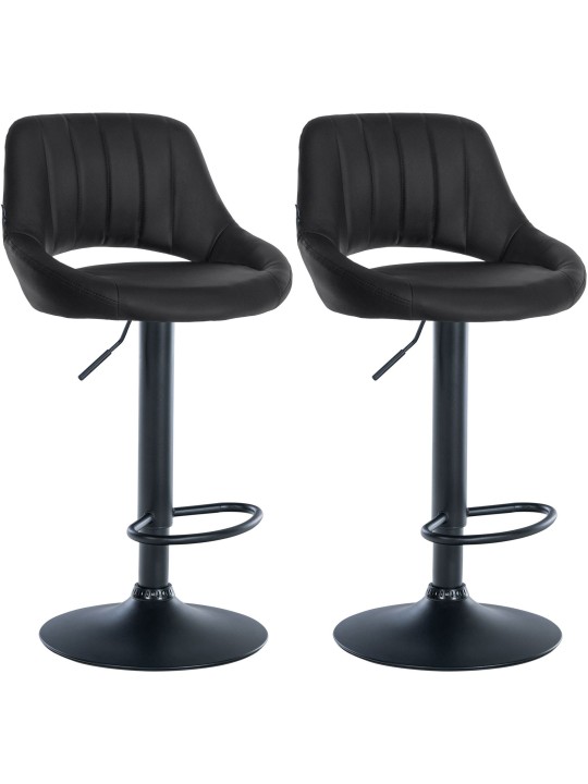 Sada 2 barových stoličiek Milet z umelej kože B, čierna