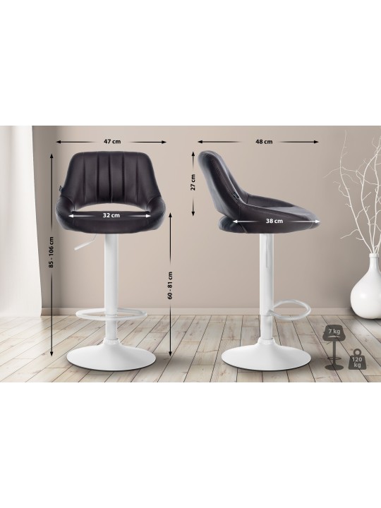 Sada 2 barových stoličiek Milet z umelej kože W, hnedá