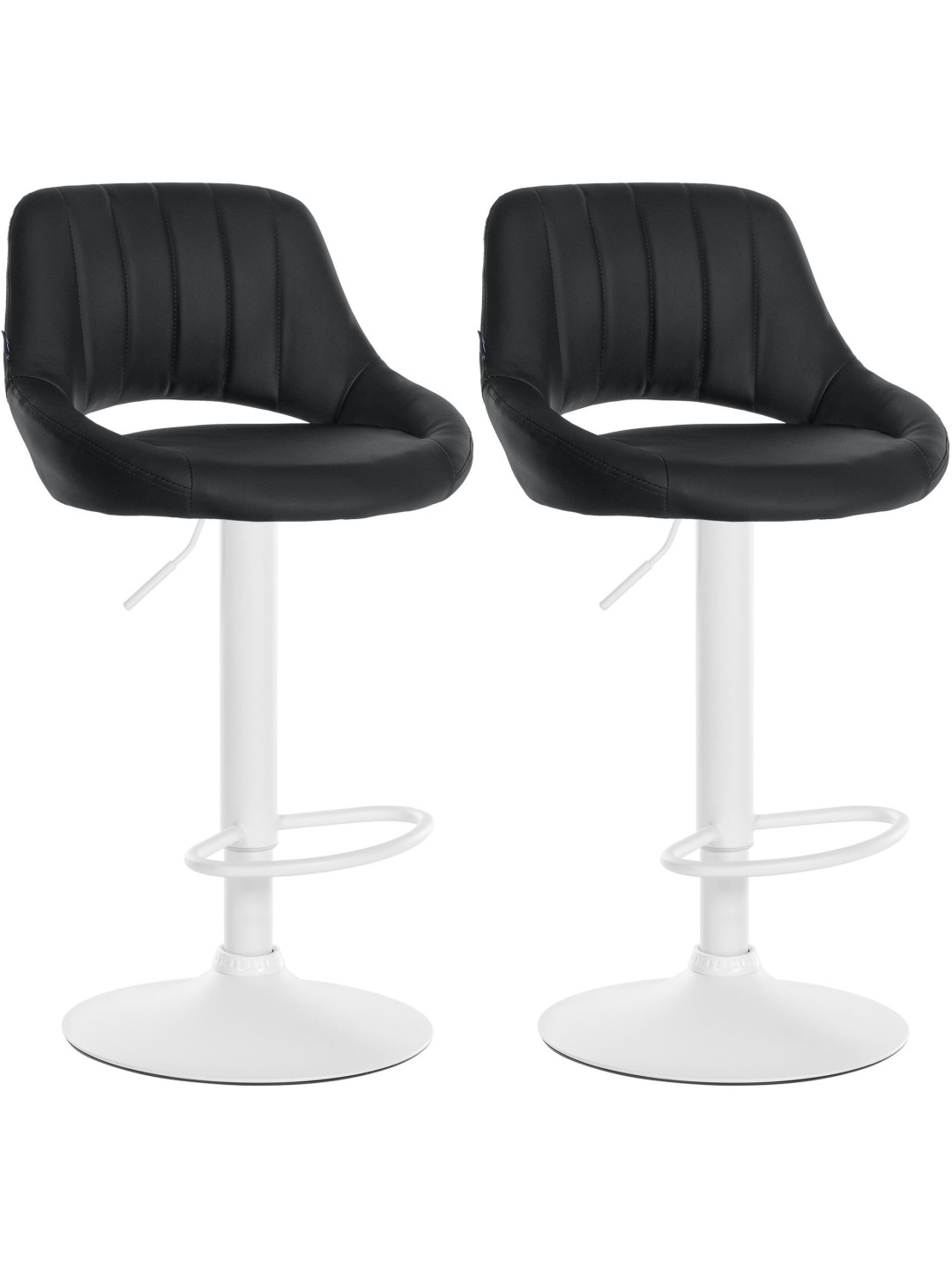 Sada 2 barových stoličiek Milet z umelej kože W, čierna