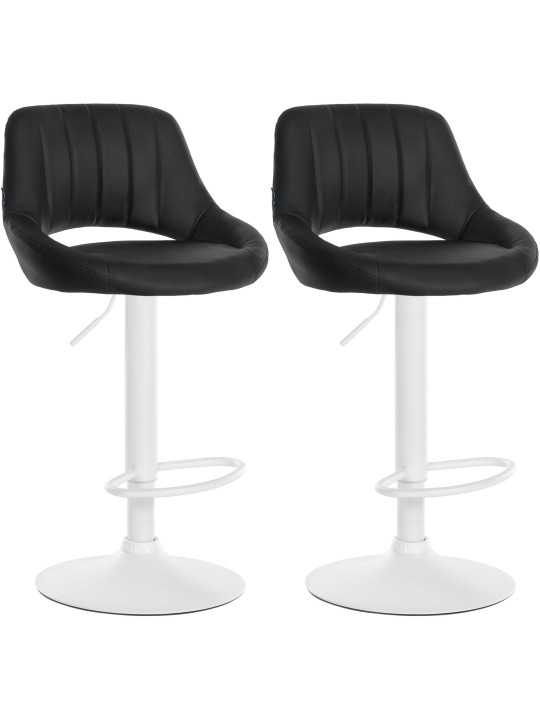 Sada 2 barových stoličiek Milet z umelej kože W, čierna