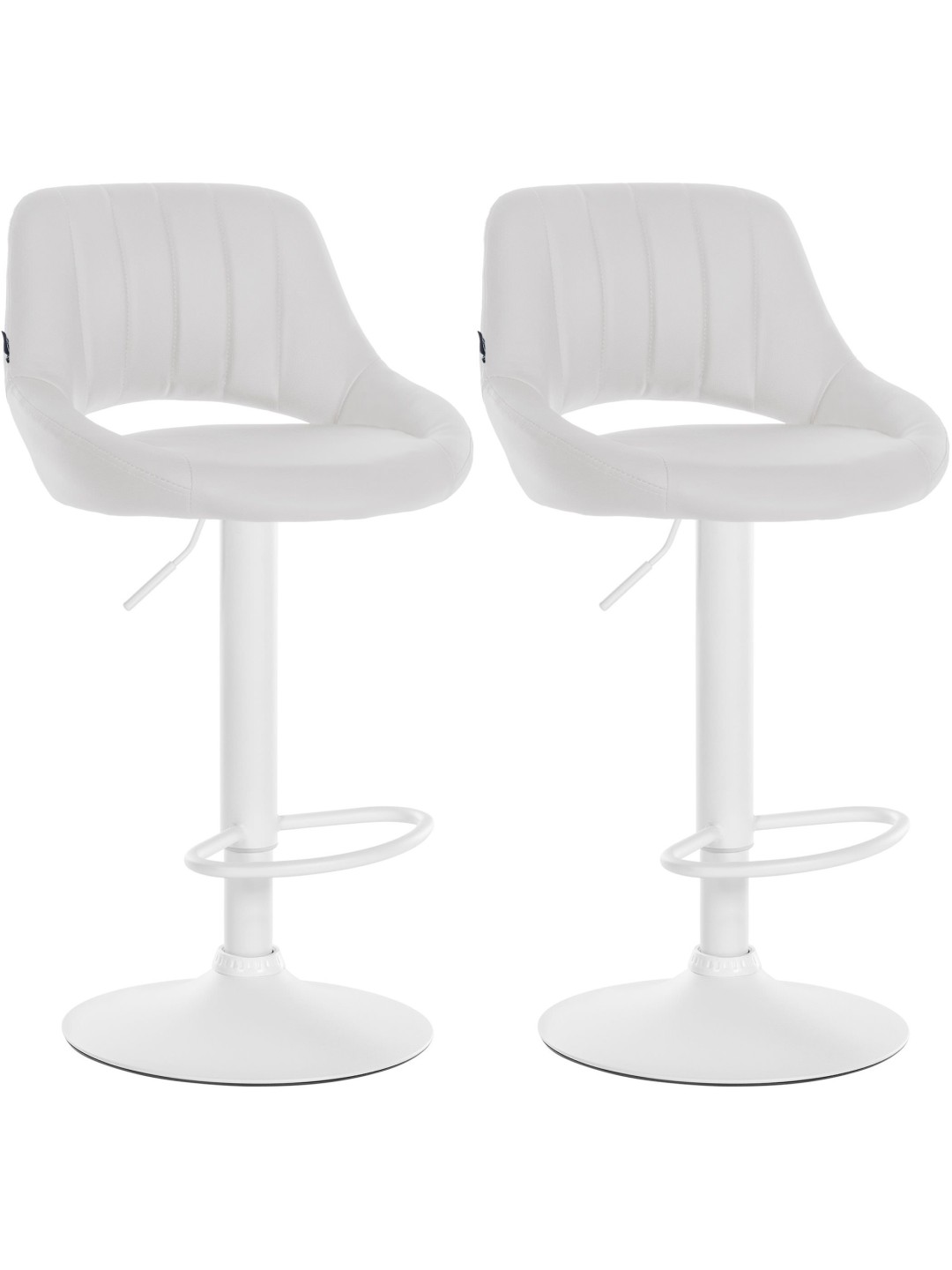 Sada 2 barových stoličiek Milet z umelej kože W, biela
