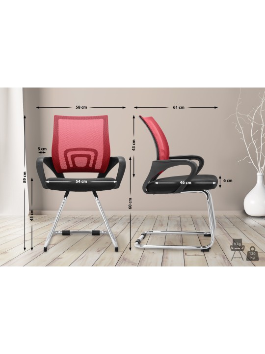 Kreslo pre návštevníkov Eureka, červená