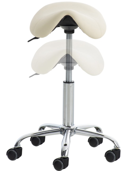 Sada 2 pracovných stoličiek Reno z umelej kože, krémová