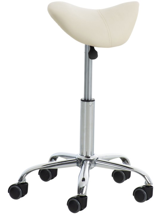 Sada 2 pracovných stoličiek Reno z umelej kože, krémová