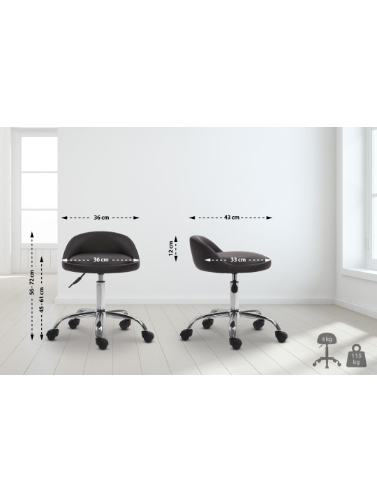 Pracovná stolička Teramo umelá koža, čierna