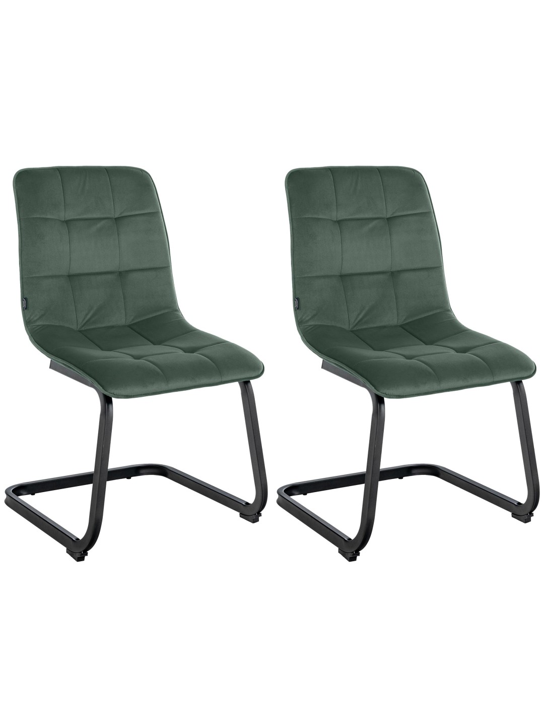 Sada 2 jedálenských stoličiek Vermont velvet, tmavozelená