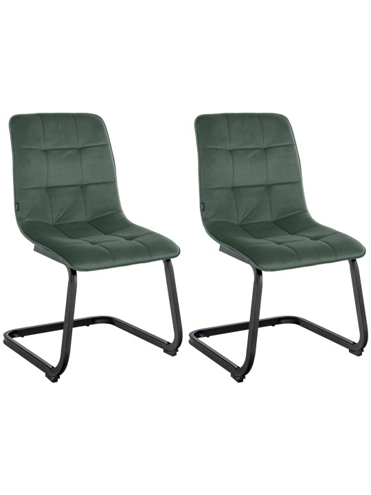 Sada 2 jedálenských stoličiek Vermont velvet, tmavozelená