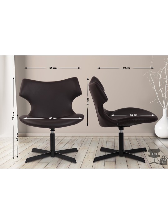 Lehátko Welland z umelej kože, hnedá