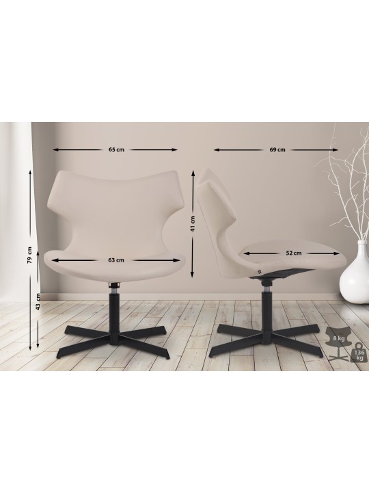 Lehátko Welland z umelej kože, krémová