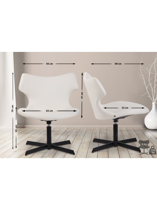 Lehátko Welland z umelej kože, biela