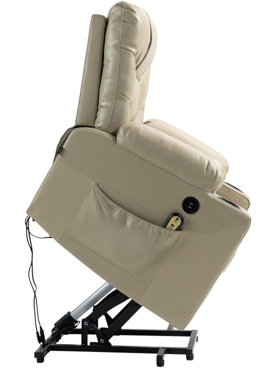 Kreslo Andover imitácia kože, krémová