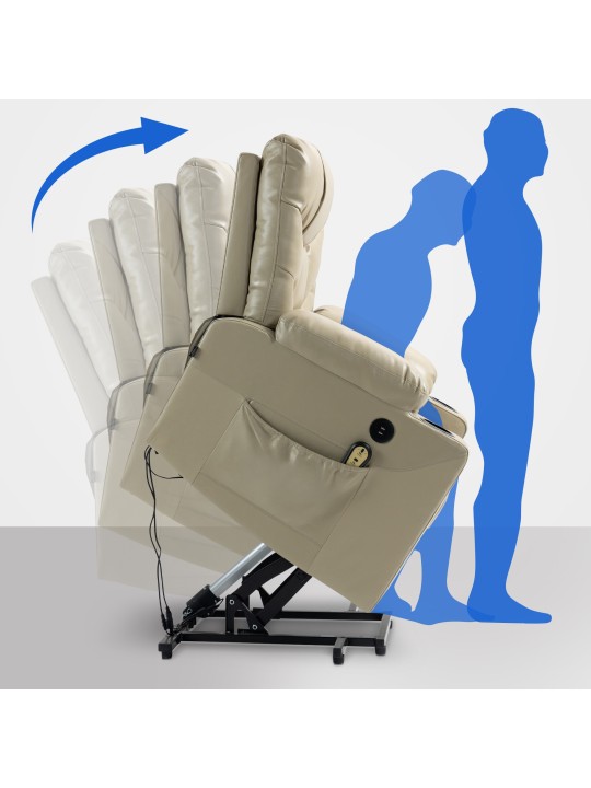 Kreslo Andover imitácia kože, krémová