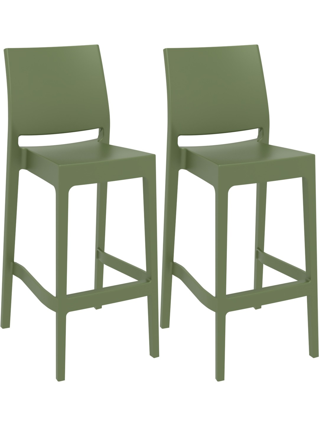 Sada 2 barových stoličiek Maya, olivová