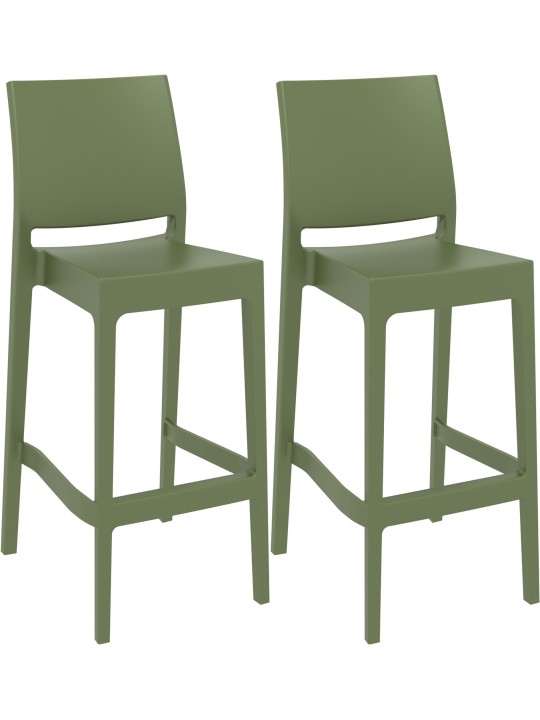 Sada 2 barových stoličiek Maya, olivová