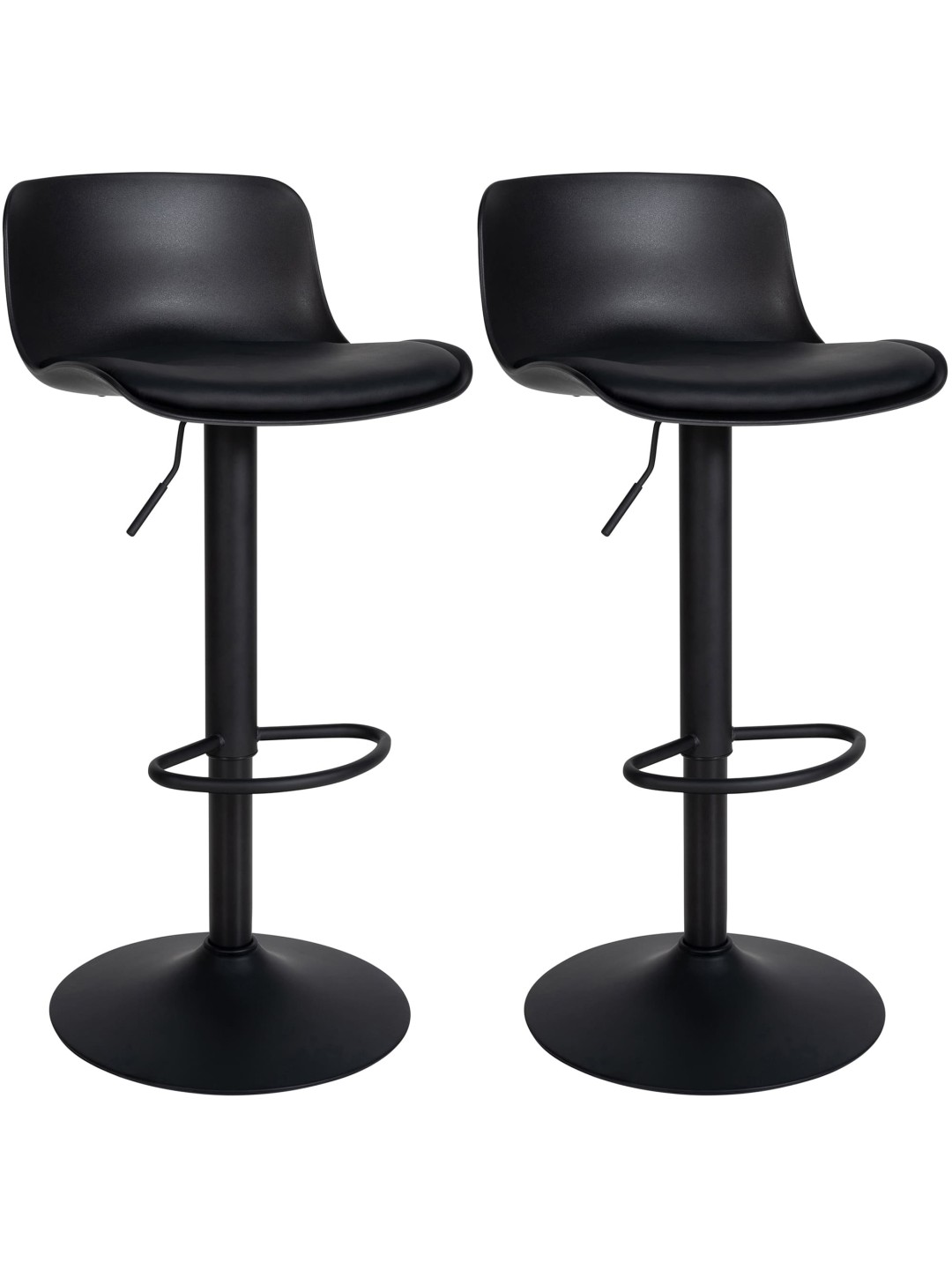 Sada 2 barových stoličiek Almada z umelej kože, čierna