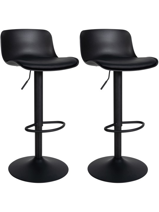 Sada 2 barových stoličiek Almada z umelej kože, čierna