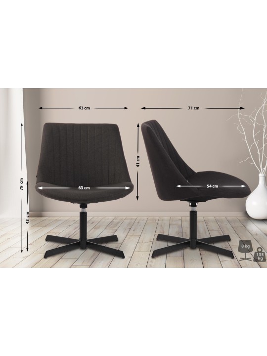 Ležadlo Granby, tmavosivá