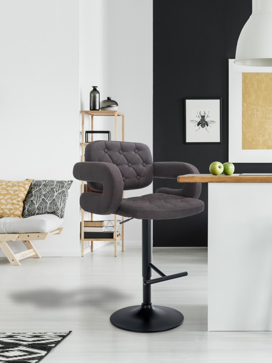 Barová stolička Dublin FABRIC, tmavosivá Barová stolička Dublin FABRIC, tmavosivá