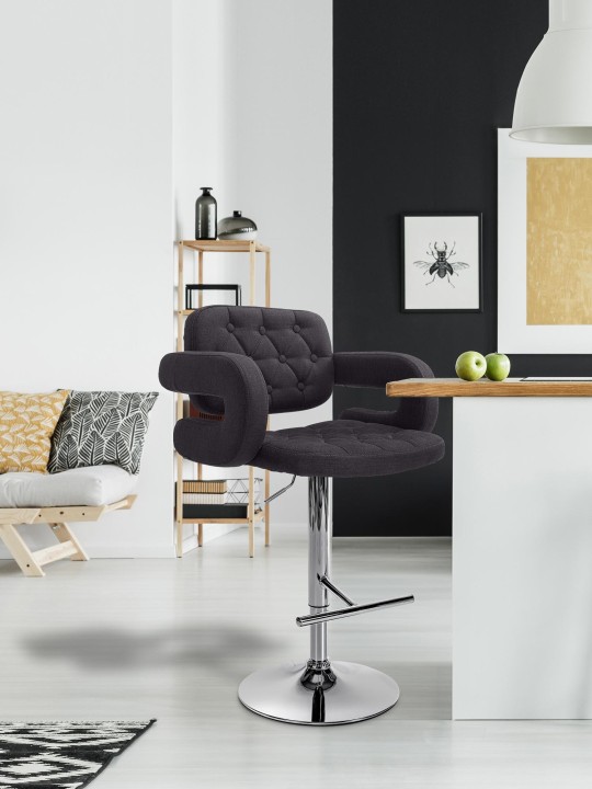 Sada 2 barových stoličiek Dublin fabric C, čierna