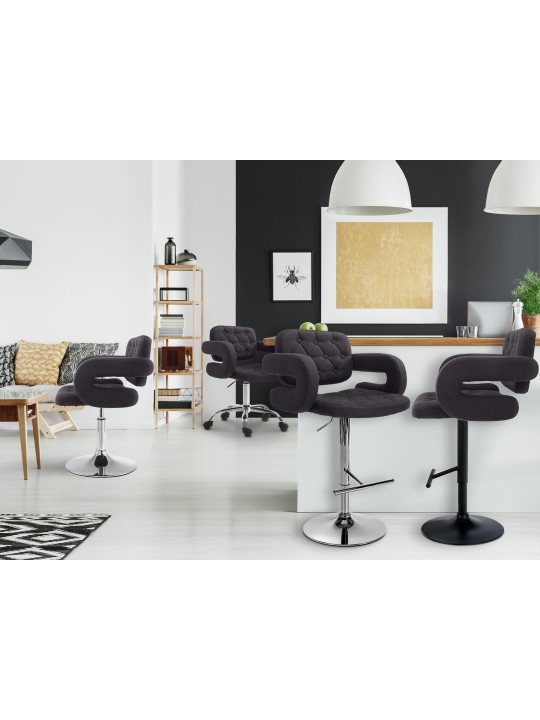 Sada 2 barových stoličiek Dublin fabric C, čierna