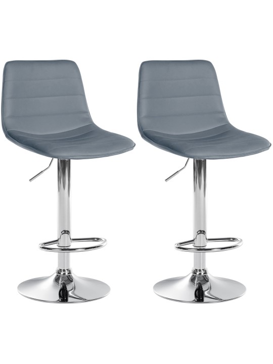 Súprava 2 barových stoličiek Lex umelá koža C, sivá