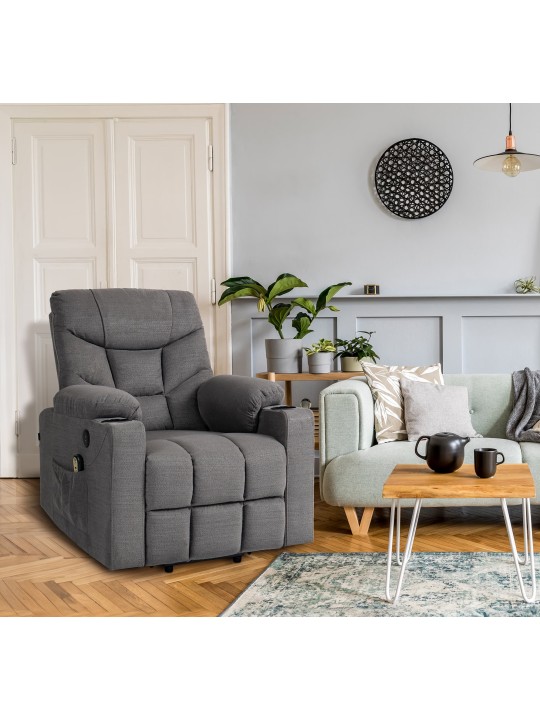 Kreslo Andover látka, sivá