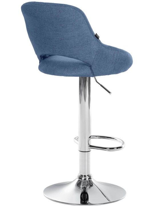 Barová stolička Milet látka chróm, modrá