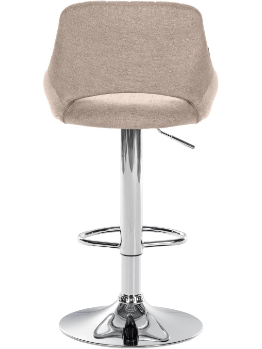 Barová stolička Milet látka chróm, šedohnedá