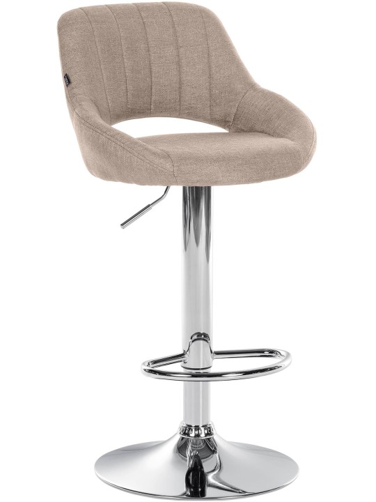 Barová stolička Milet látka chróm, šedohnedá