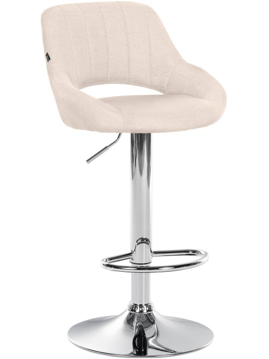 Barová stolička Milet látka chróm, krémová