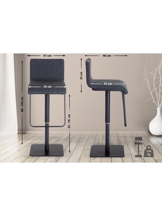 Barová stolička Limon B látka, tmavosivá