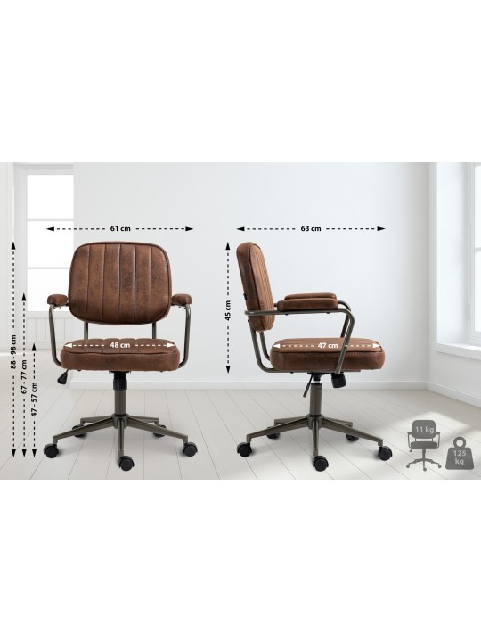 Kancelárska stolička Natrona, koňaková