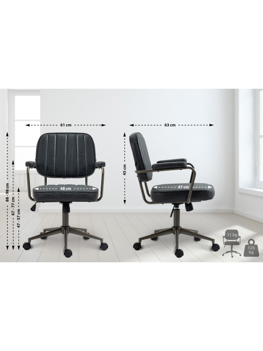 Kancelárska stolička Natrona, antická čierna