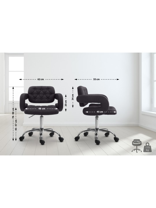 Pracovná stolička Dublin fabric, čierna