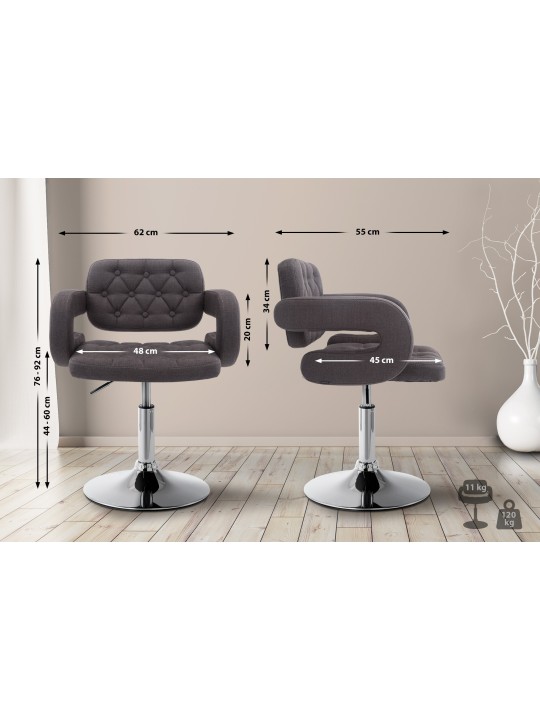 Lehátko látka Dublin, tmavosivá