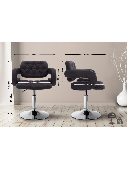 Lehátko látka Dublin, čierna