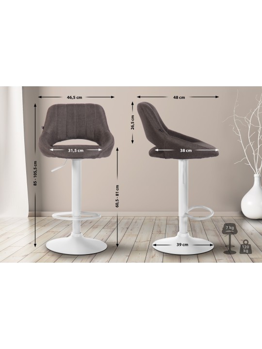 Sada 2 barových stoličiek Milet látka W, tmavosivá