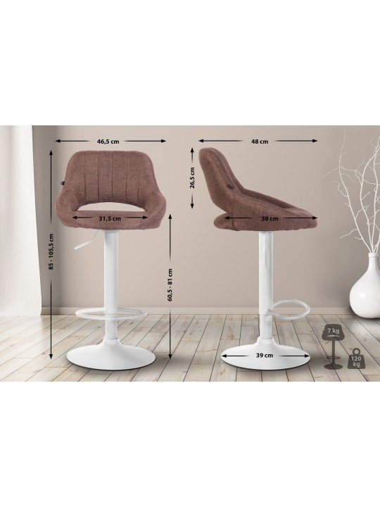 Sada 2 barových stoličiek Milet látka W, hnedá