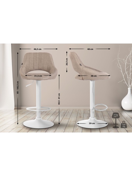 Sada 2 barových stoličiek Milet látka W, šedohnedá