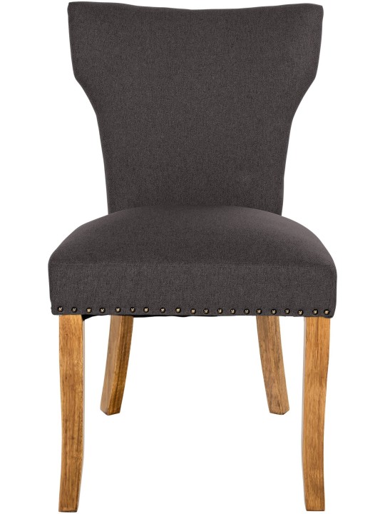 Súprava 2 jedálenských stoličiek Zadar látka antik-svetlá, tmavosivá