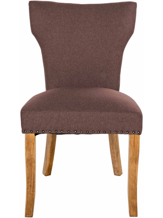 Súprava 2 jedálenských stoličiek Zadar látka antik-svetlá, hnedá